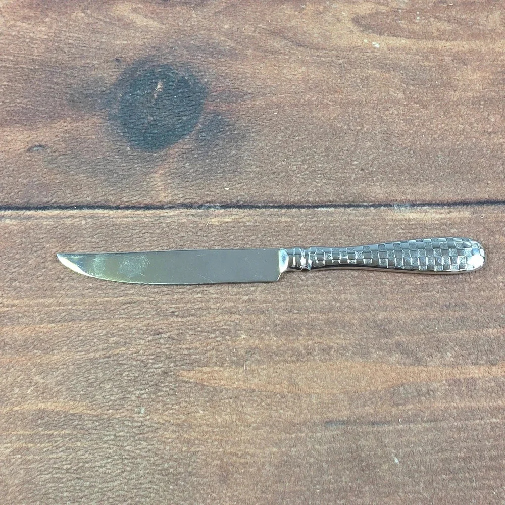 MacKenzie-Childs Checkmate Steak Knife Home OS Silver Good Serrated Checkered